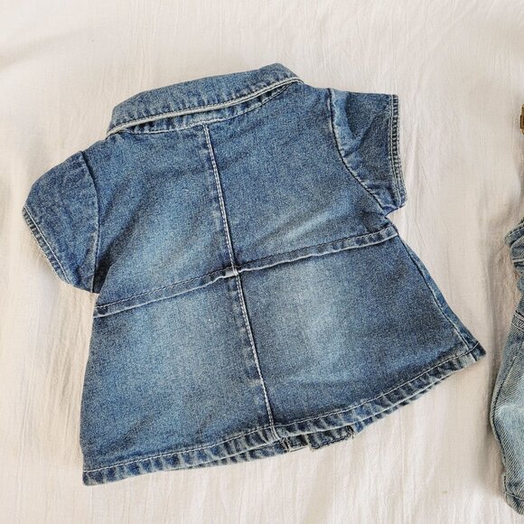 Build-A-Bear Workshop Denim Overalls & Dress Set with Boots & Shoes - Picture 2 of 15
